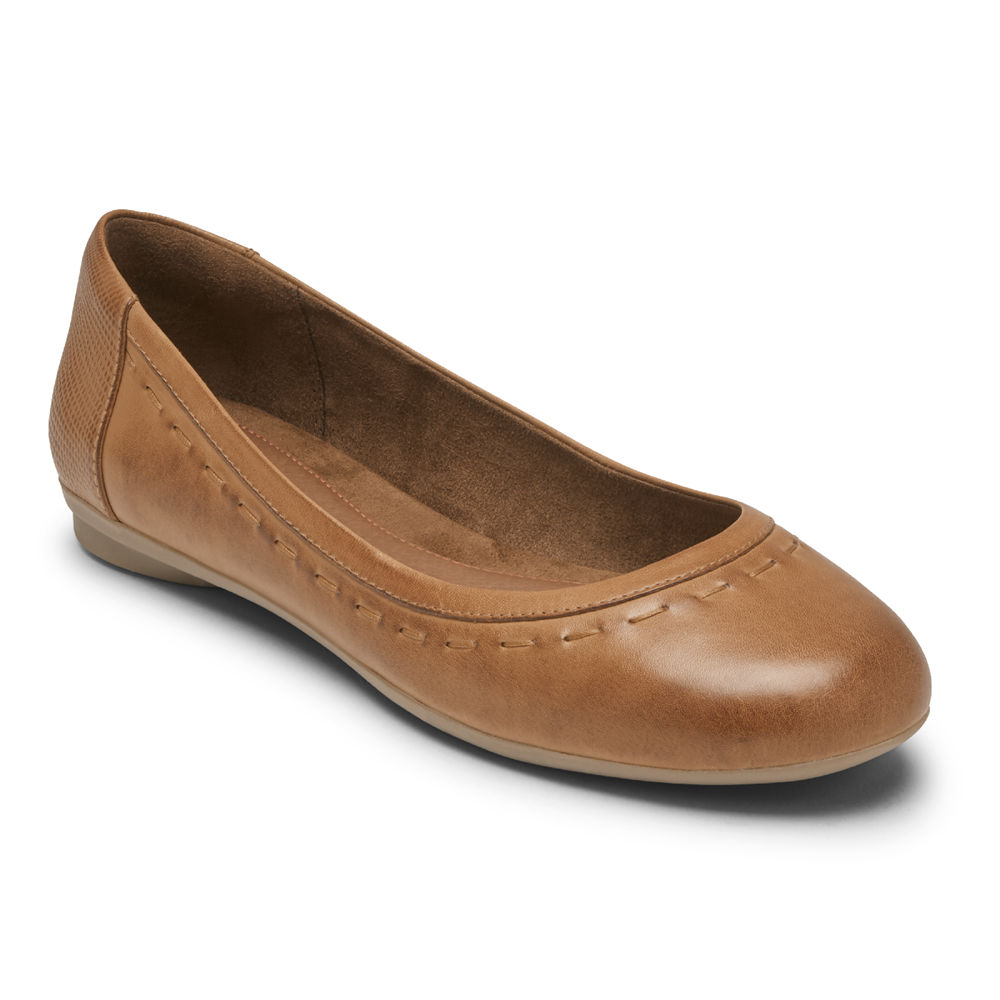 Rockport Womens Cobb Hill Maiika Ballet - Flats Brown - SFZ519304